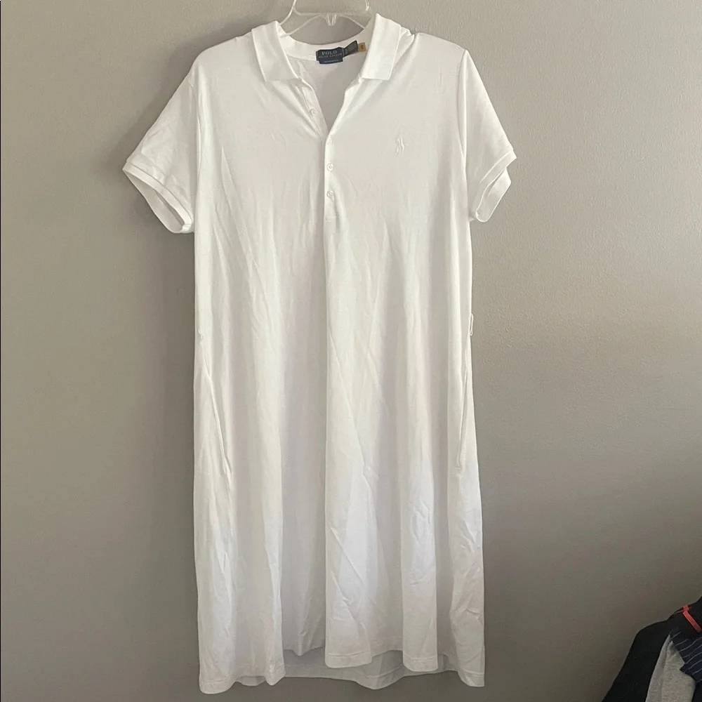 Polo‎ Ralph Lauren Mesh Mini White Cotton Dress Size XL